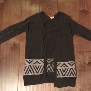 Ivivva Girls Size 14 Grey Patterned Long Cardigan